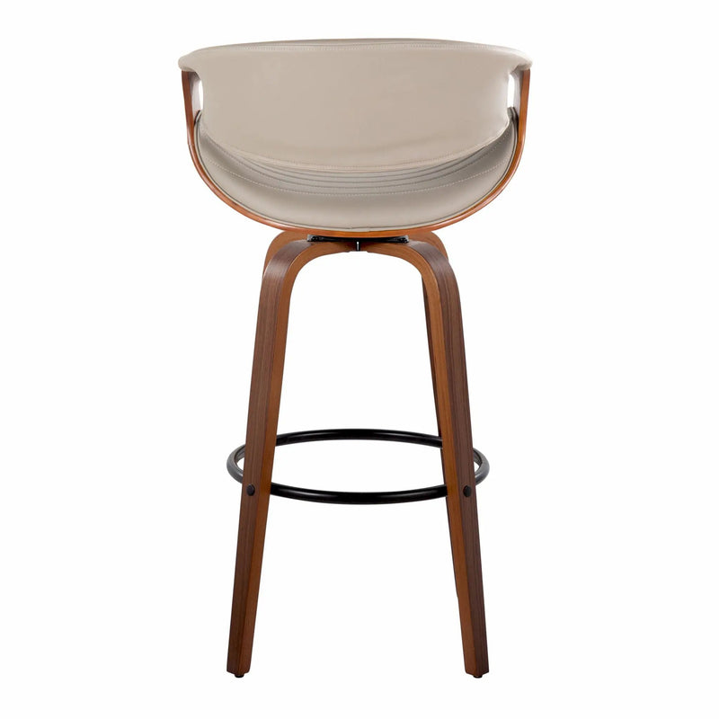 Symphony - Mid Century Modern Fixed Height Barstool With Swivel With Round Footrest (Set of 2) by HouseOfZazla