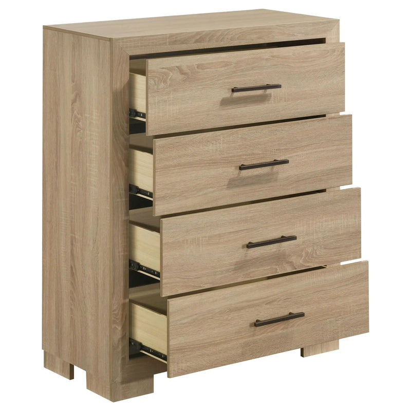 Arielle 4-drawer Bedroom Chest of Drawers Light Oak by Unique Piece Furniture