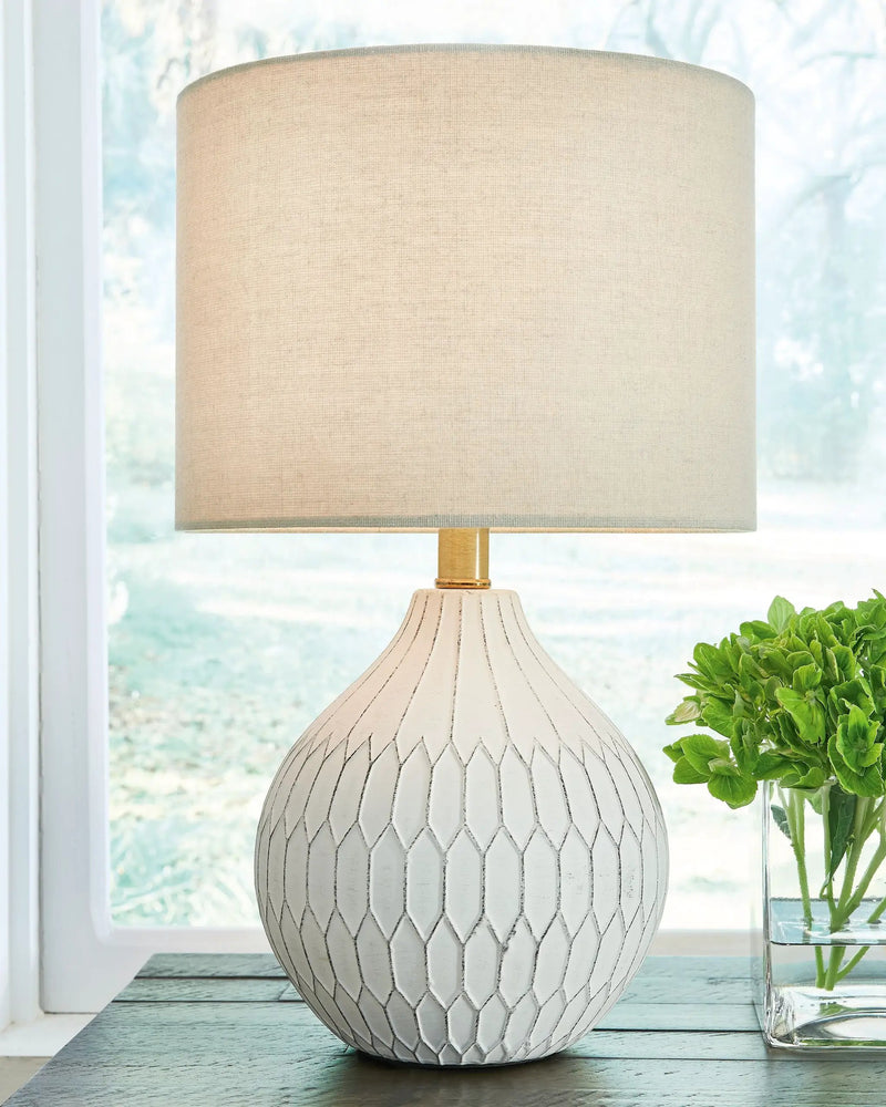 Wardmont - Ceramic Table Lamp - White by Unique Piece Furniture