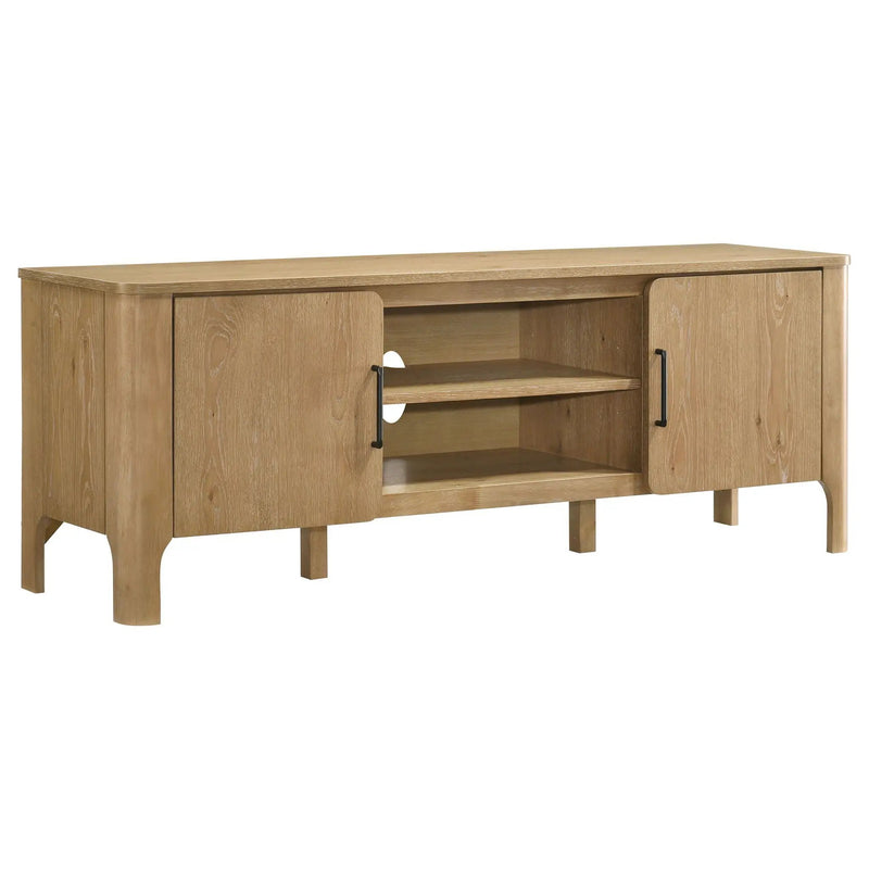 Rowe 65-inch 2-door Wood TV Stand Media Console Light Oak by Unique Piece Furniture