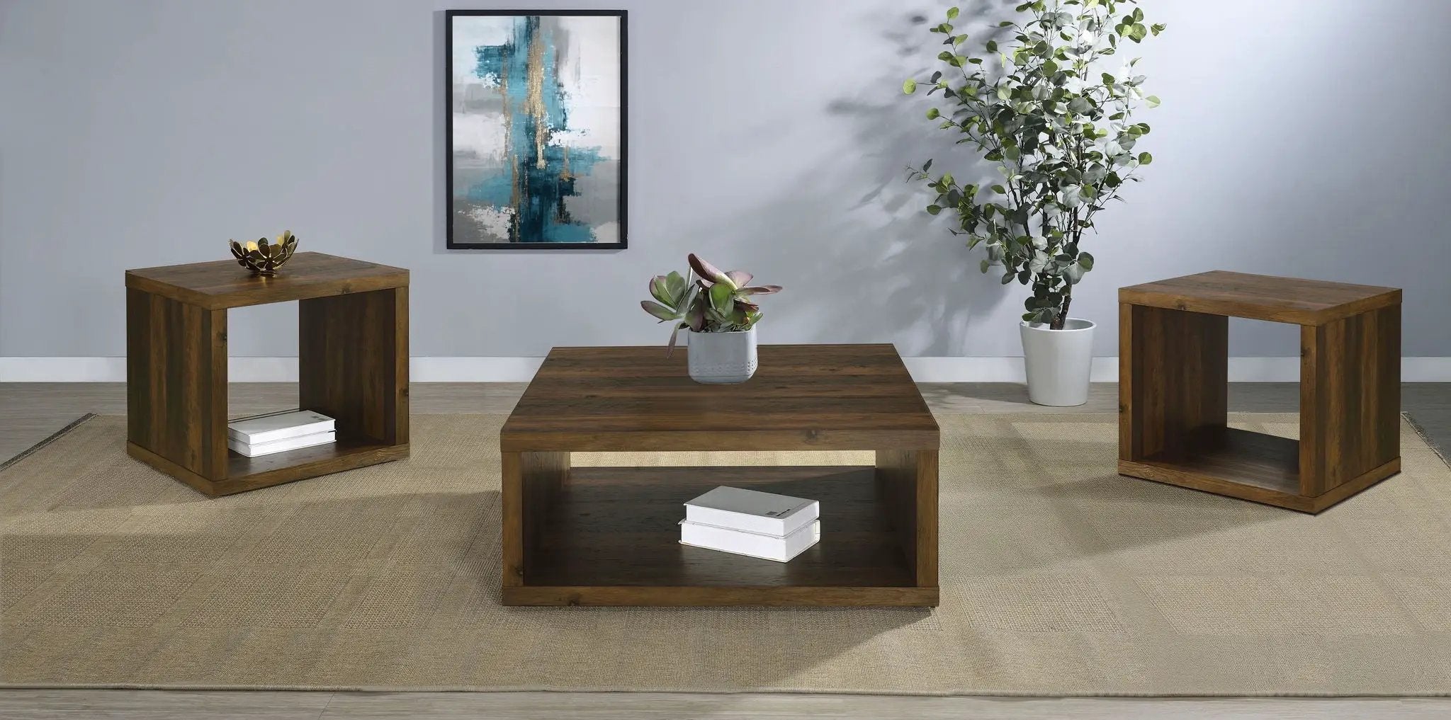 Frisco 3-piece Coffee and End Table Set Dark Pine by Unique Piece Furniture