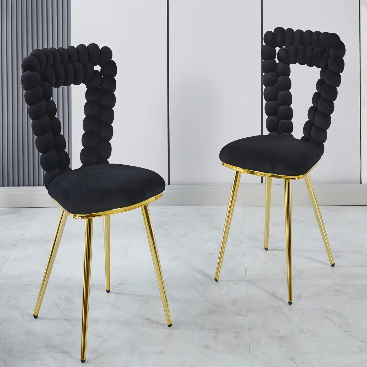 Modern Chair With Iron Tube Legs, Soft Cushions And Comfortable Backrest, Suitable For Dining Room, Living Room, Cafe, Hairball Back by HouseOfZazla