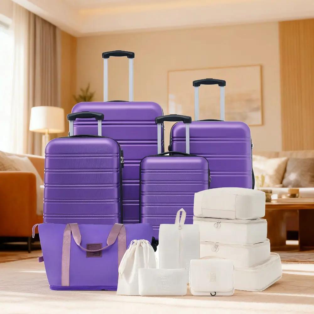 Hardshell Luggage Sets 4 Pieces + Bag Spinner Suitcase With Tsa Lock Lightweight - 16" / 20" / 24" / 28" Luggages by HouseOfZazla