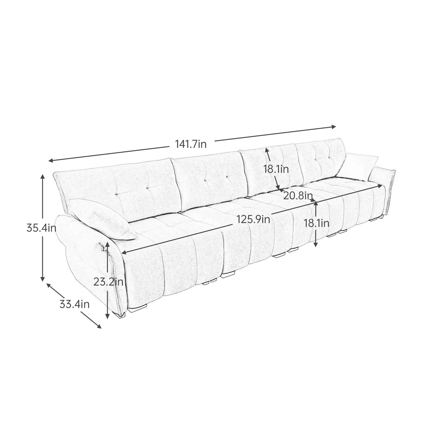Modern Sofa & Pillows, Textured Cover, High Rebound Cushions by Unique Piece Furniture