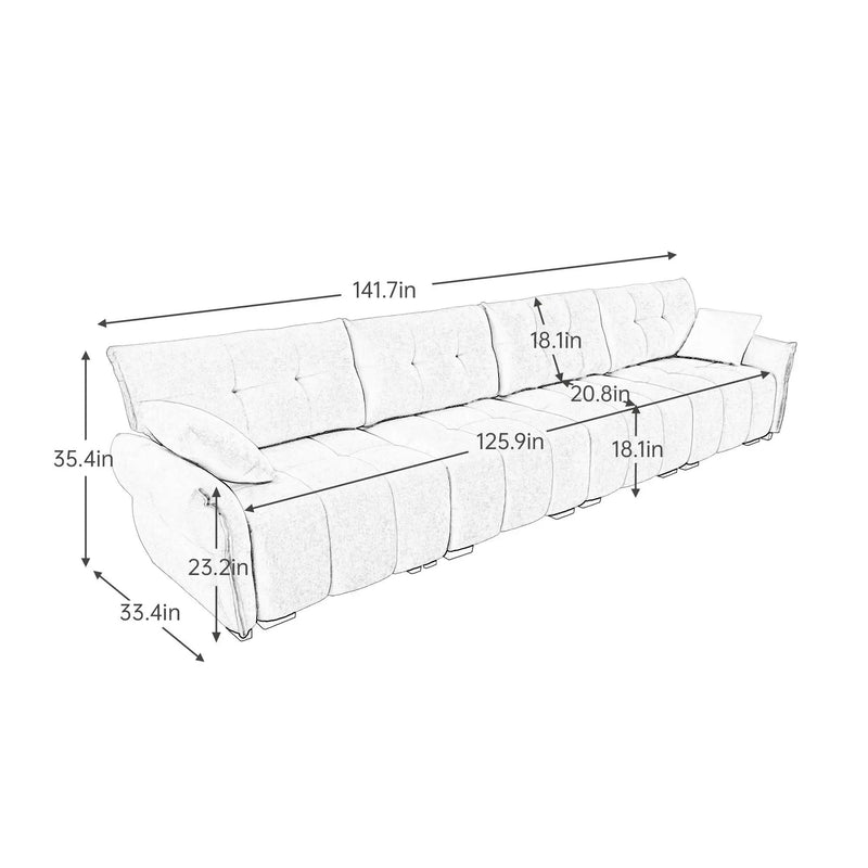 Modern Sofa & Pillows, Textured Cover, High Rebound Cushions by Unique Piece Furniture