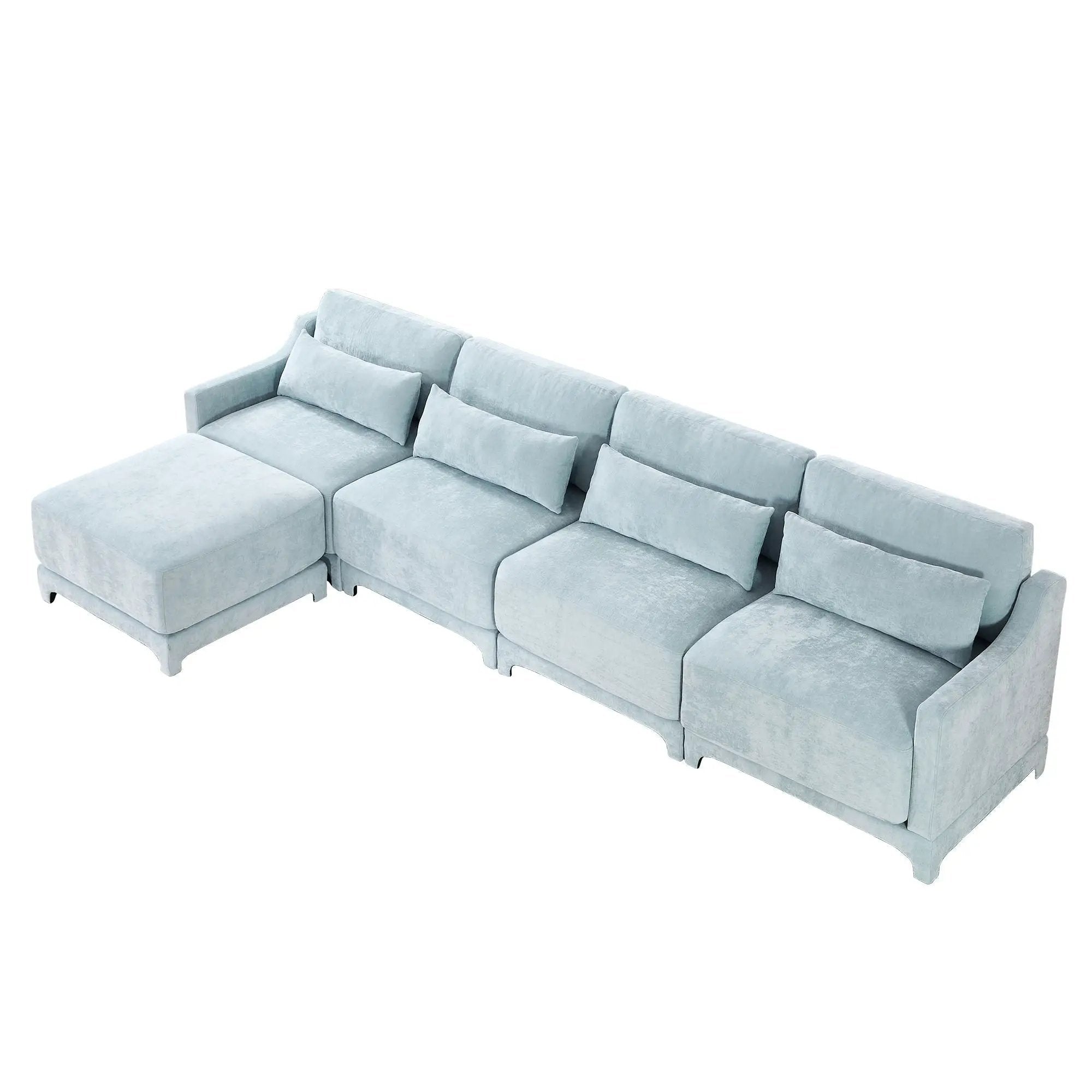 Stylish Sofa With Ottoman And Lumbar Pillows, Ergonomic Design by Unique Piece Furniture