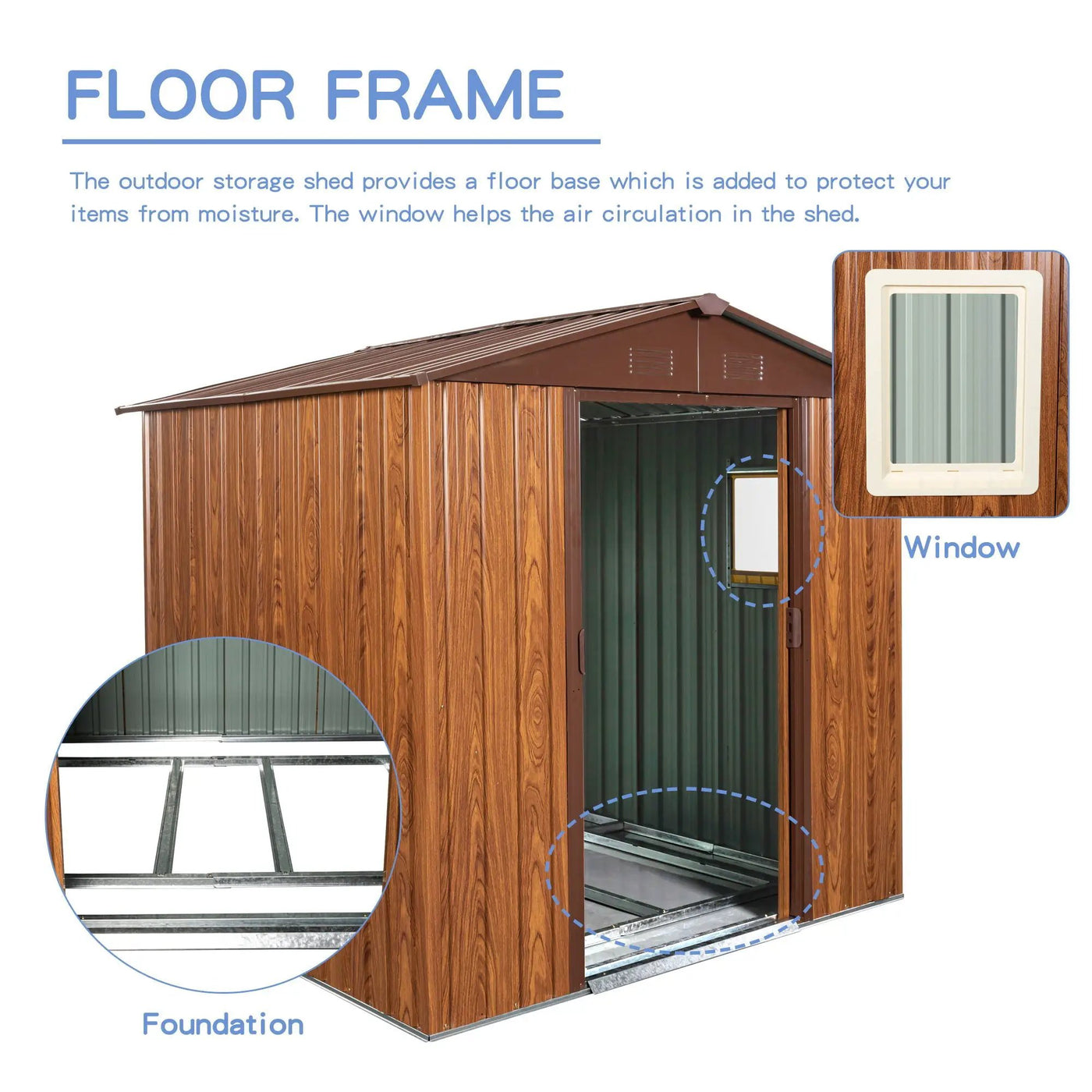 Outdoor Metal Storage Shed With Floor Base by HouseOfZazla