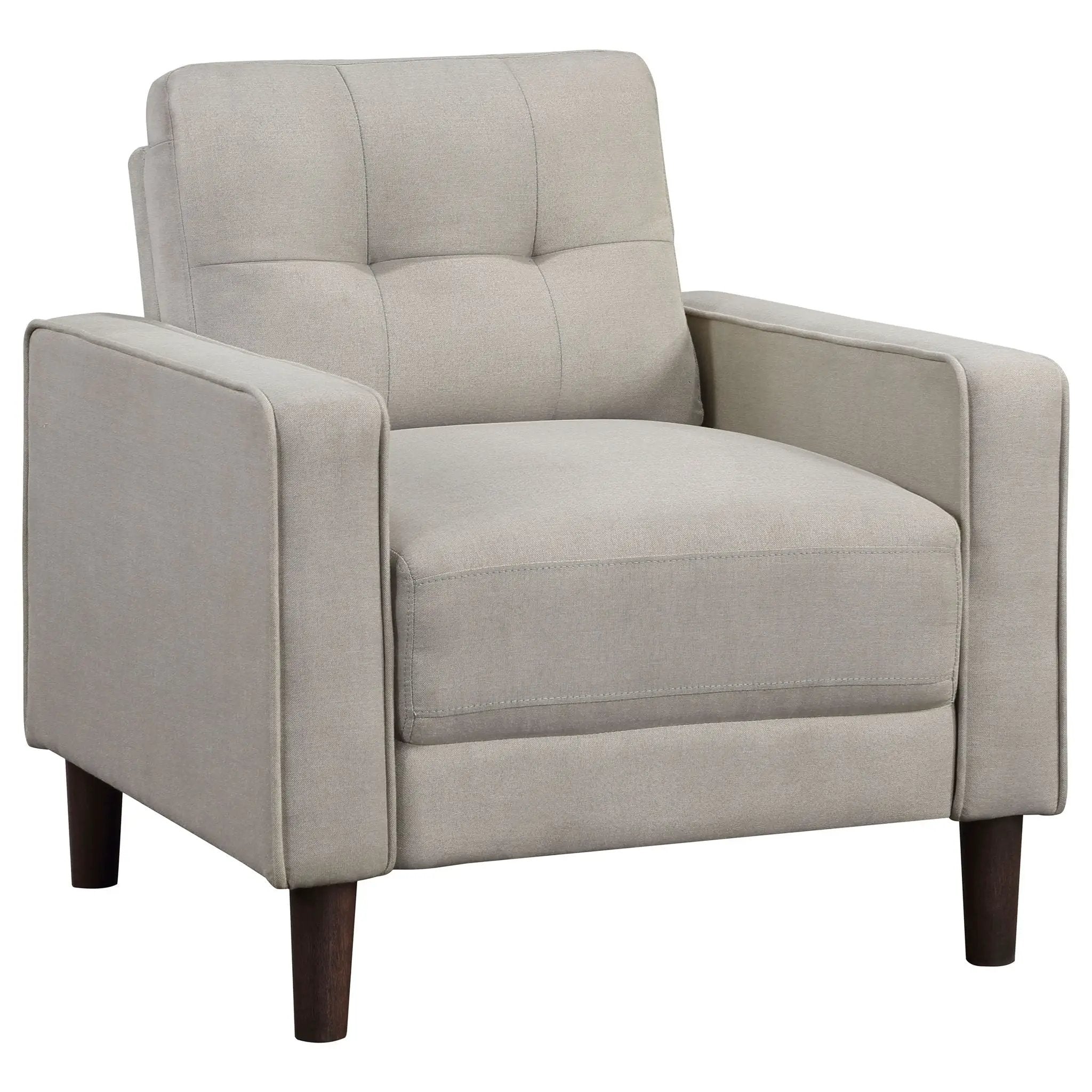 Bowen Upholstered Track Arm Tufted Accent Chair Beige by Unique Piece Furniture