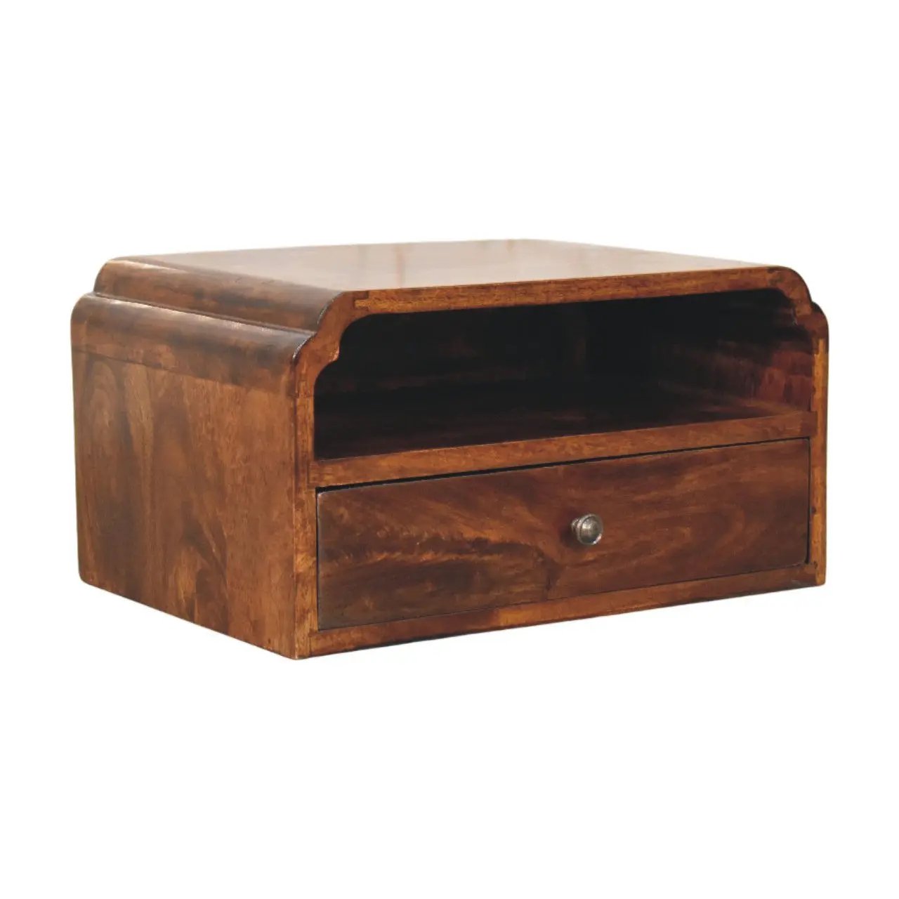 Artisan Furniture Solid Wood Avora Wall-Mounted Chestnut Bedside by HouseOfZazla