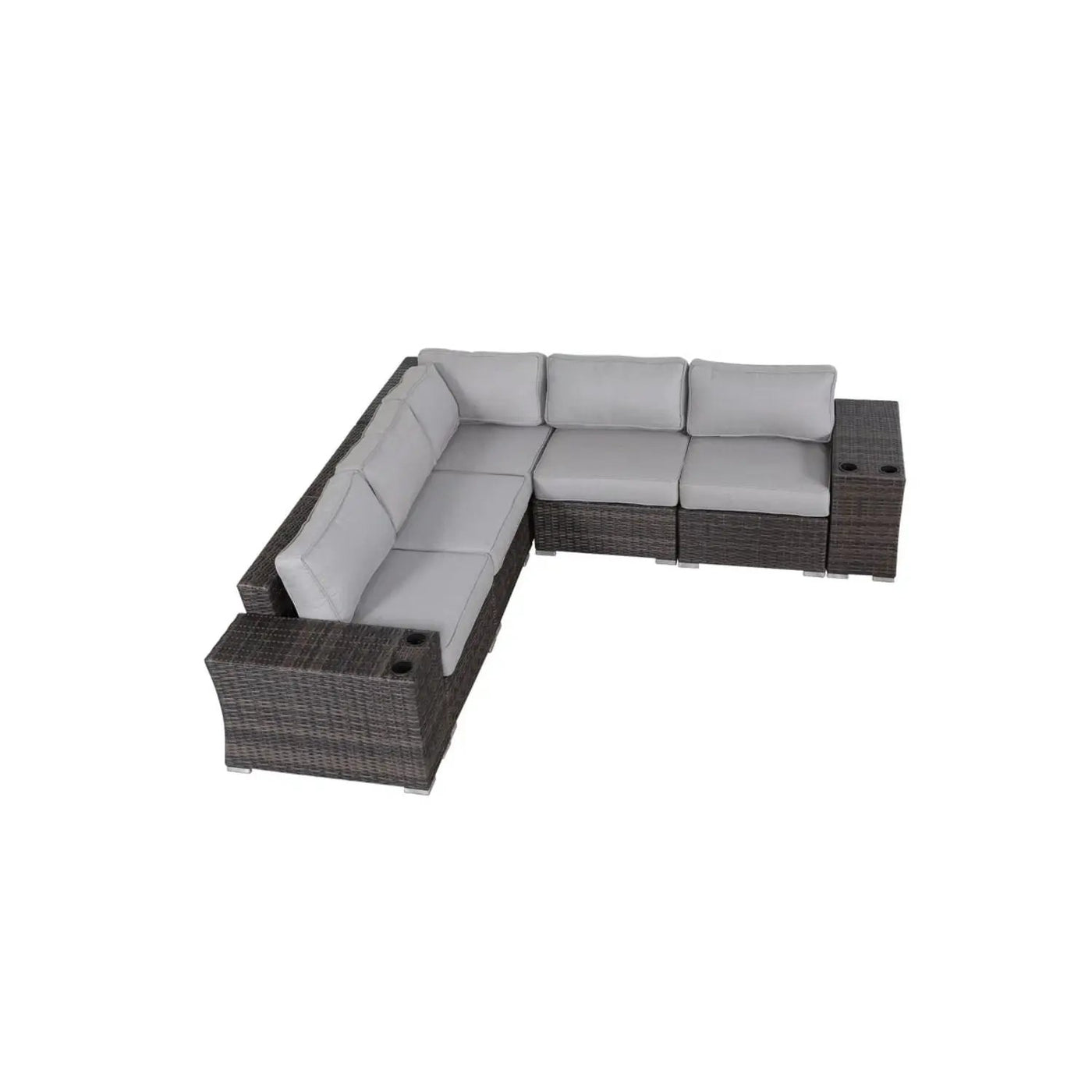 Rattan Sectional Sofa Set With Cushions by HouseOfZazla