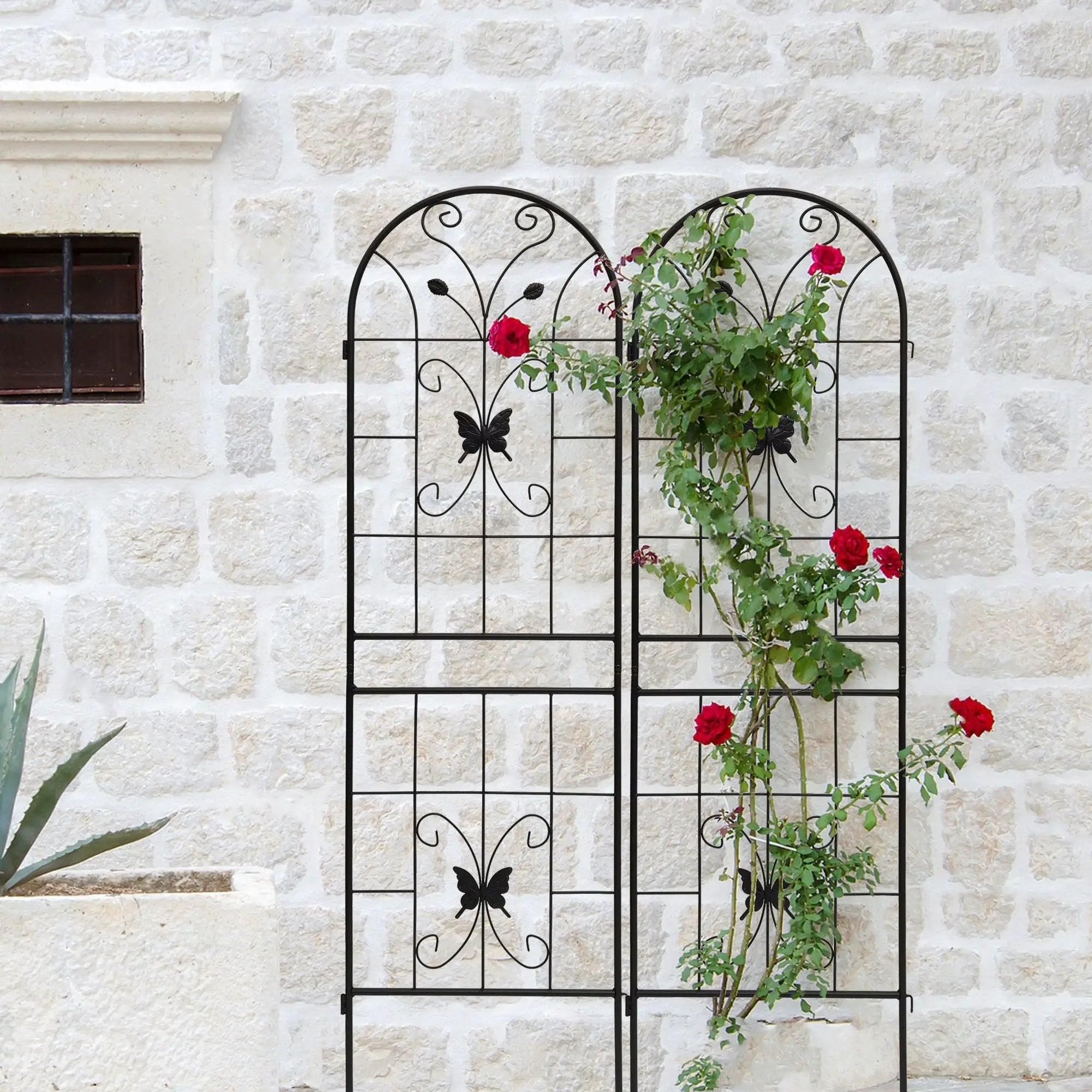 2 Pack Metal Garden Trellis 71" x 19.7" Rustproof Outdoor Support by HouseOfZazla
