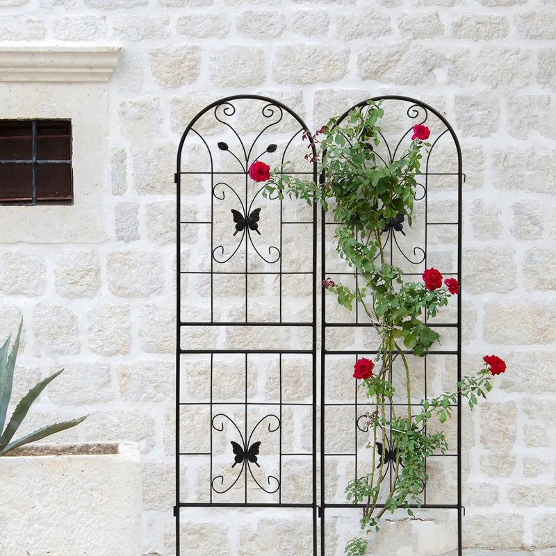 2 Pack Metal Garden Trellis 71" x 19.7" Rustproof Outdoor Support by HouseOfZazla