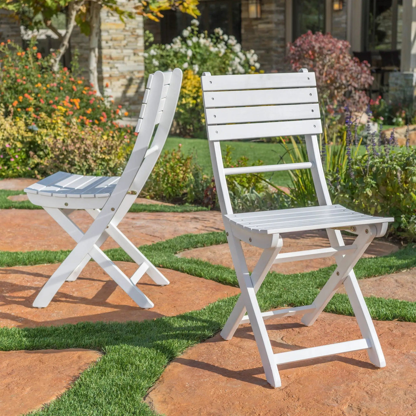Outdoor Foldable Wood Dining Chair With Slat Design (Set of 2) by HouseOfZazla
