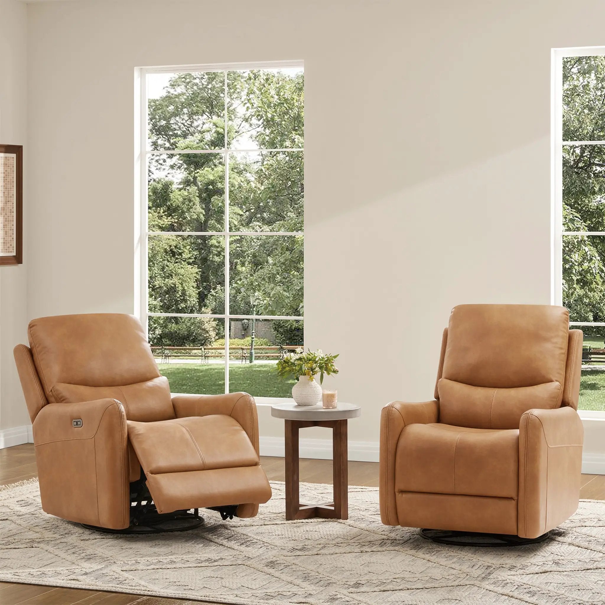 Dublin 30" Swivel Power Recliner Arm Chair Saddle by HouseOfZazla