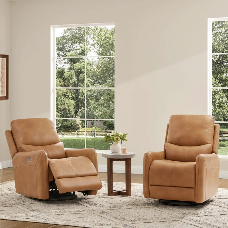 Dublin 30" Swivel Power Recliner Arm Chair Saddle by HouseOfZazla