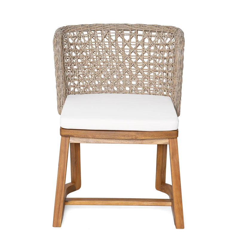 3-Piece Outdoor Dining Set with Teak Finish Acacia Wood Table & Wicker Chairs by HouseOfZazla