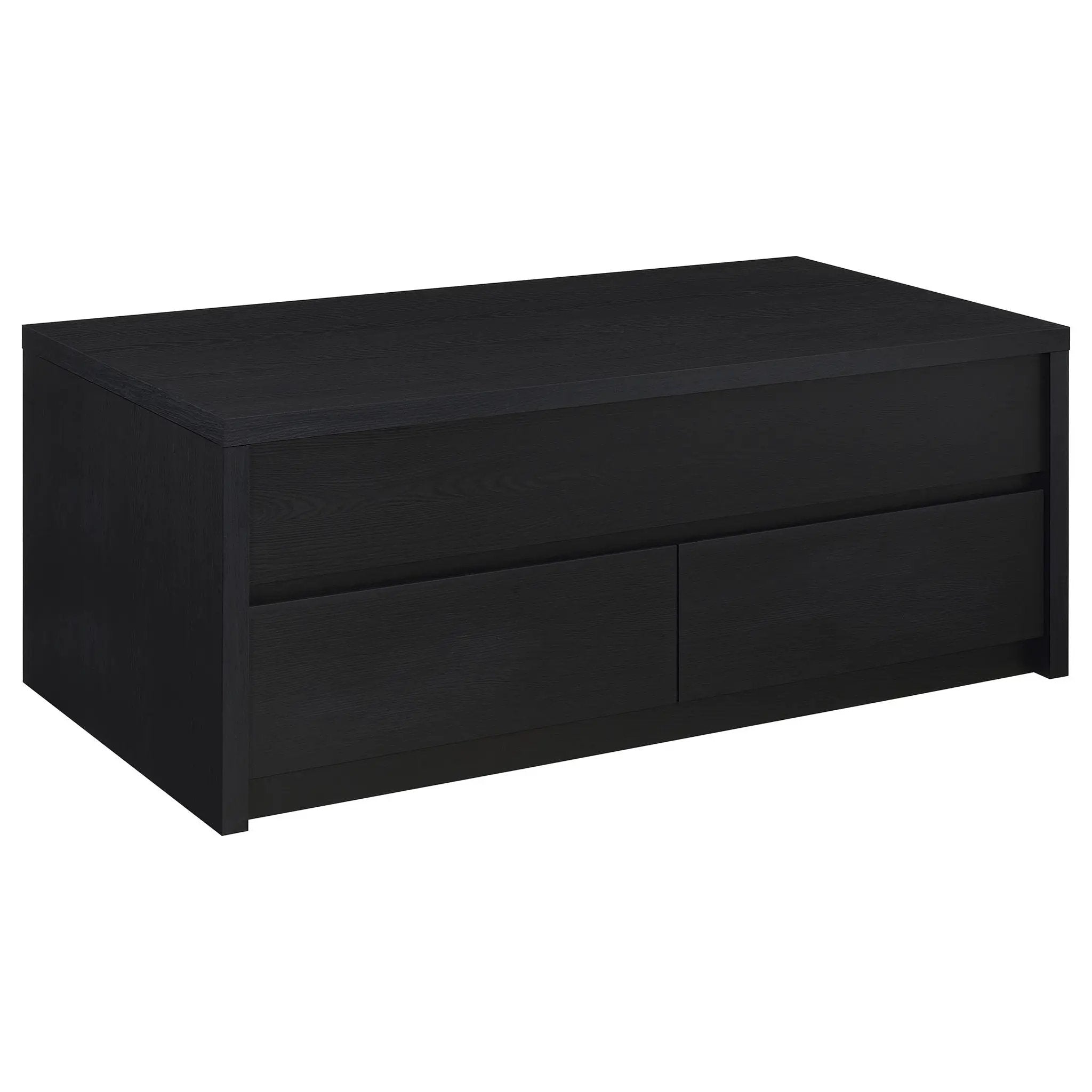 Knapp Lift Top Cocktail Coffee Table with Dual Drawers Black by Unique Piece Furniture