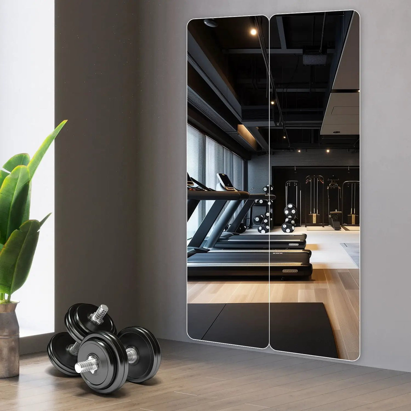 Full Body Round Corner Mirror For Living Room by HouseOfZazla