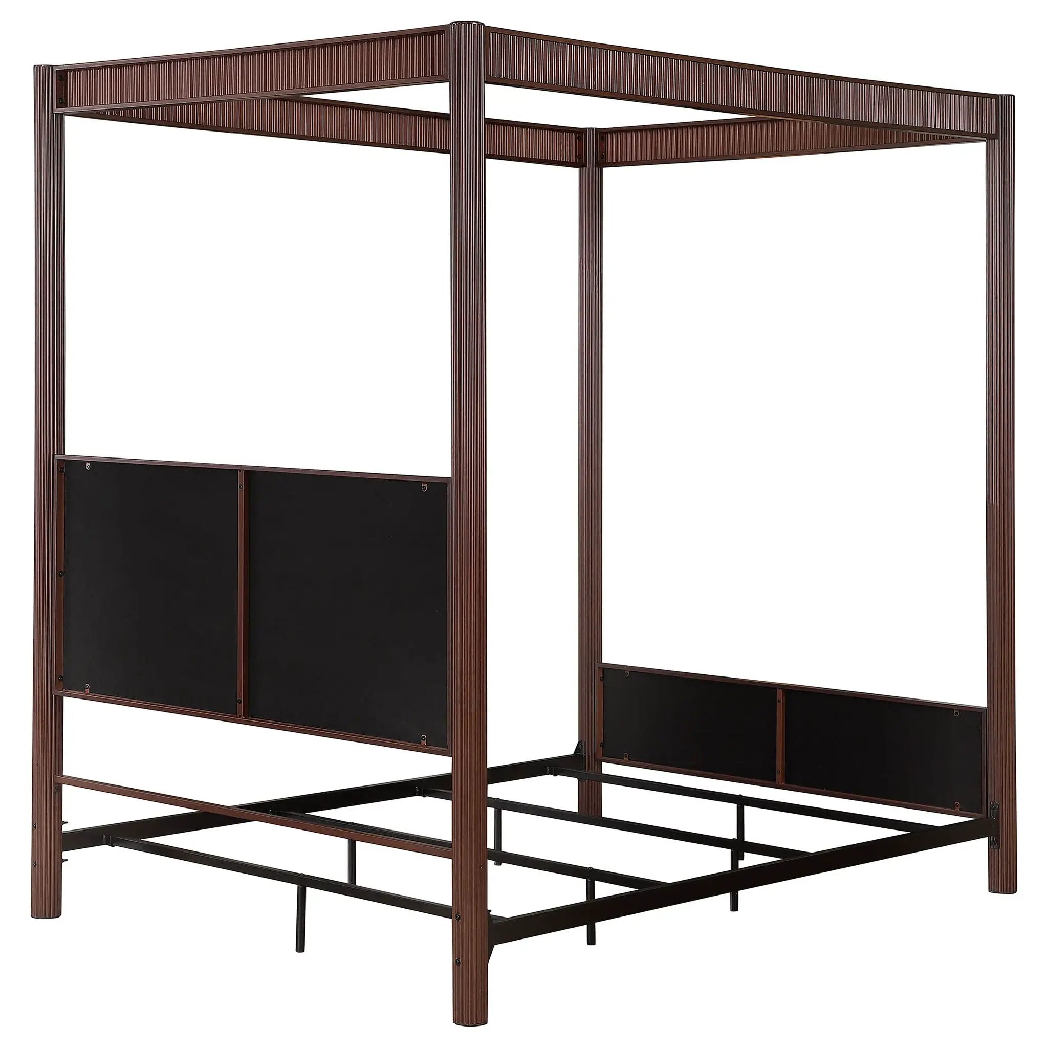 Zimmerlee 89-inch Metal Queen Canopy Bed Rust Brown by Unique Piece Furniture