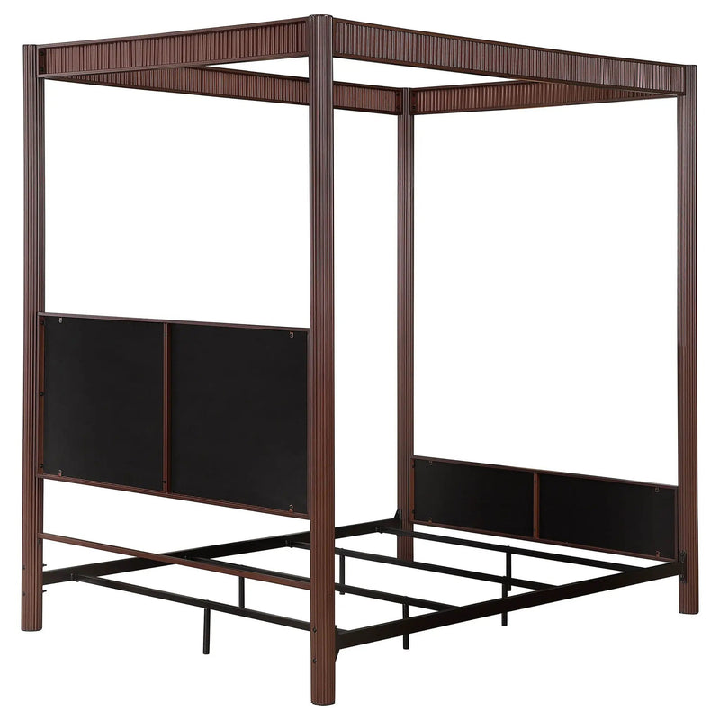 Zimmerlee 89-inch Metal Queen Canopy Bed Rust Brown by Unique Piece Furniture