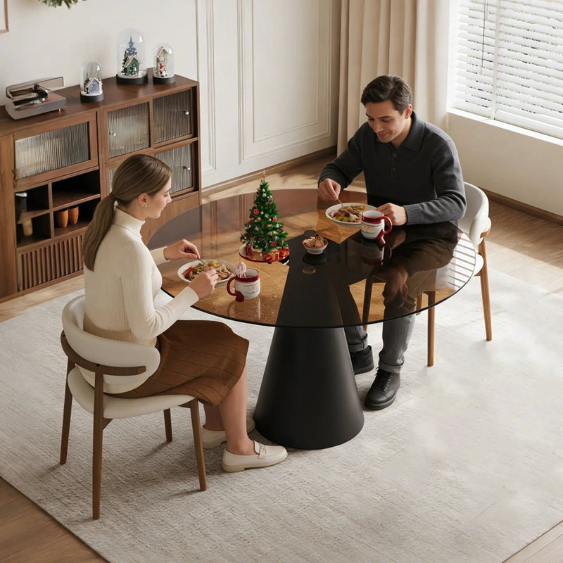 Round Glass Dining Table With Chairs by HouseOfZazla