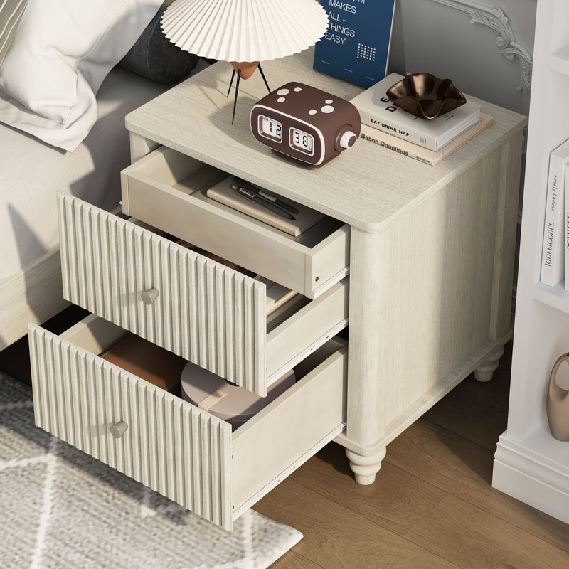 Fluted Nightstand With 3 Drawers by HouseOfZazla