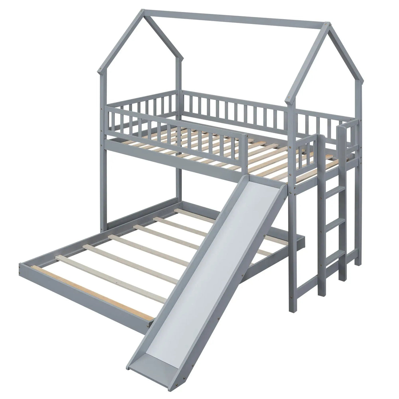 House Bunk Bed With Slide And Built In Ladder by HouseOfZazla