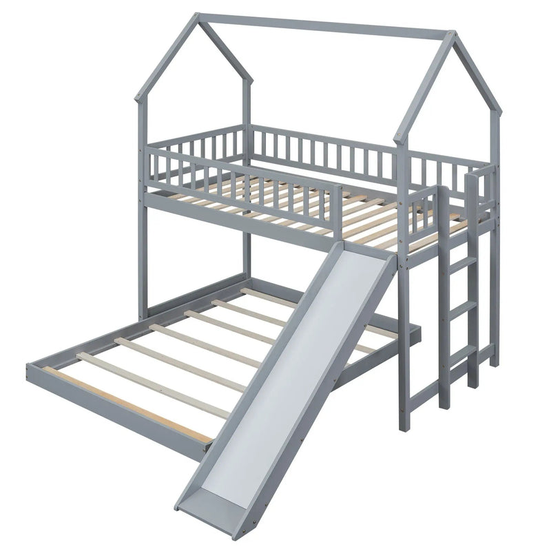 House Bunk Bed With Slide And Built In Ladder by Unique Piece Furniture