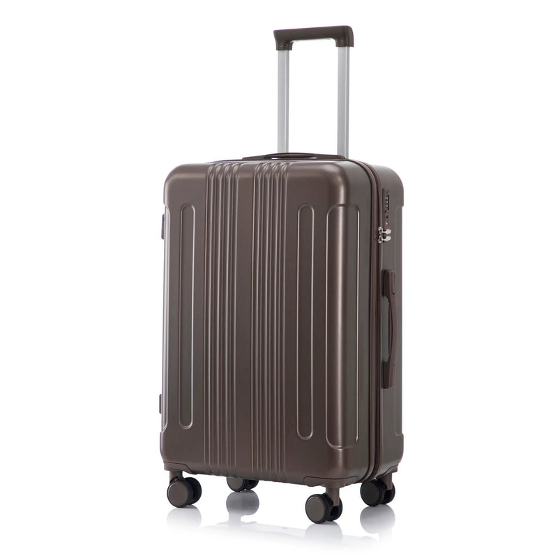 3 Piece ABS Spinner Wheel Luggage Set (Brown) by HouseOfZazla