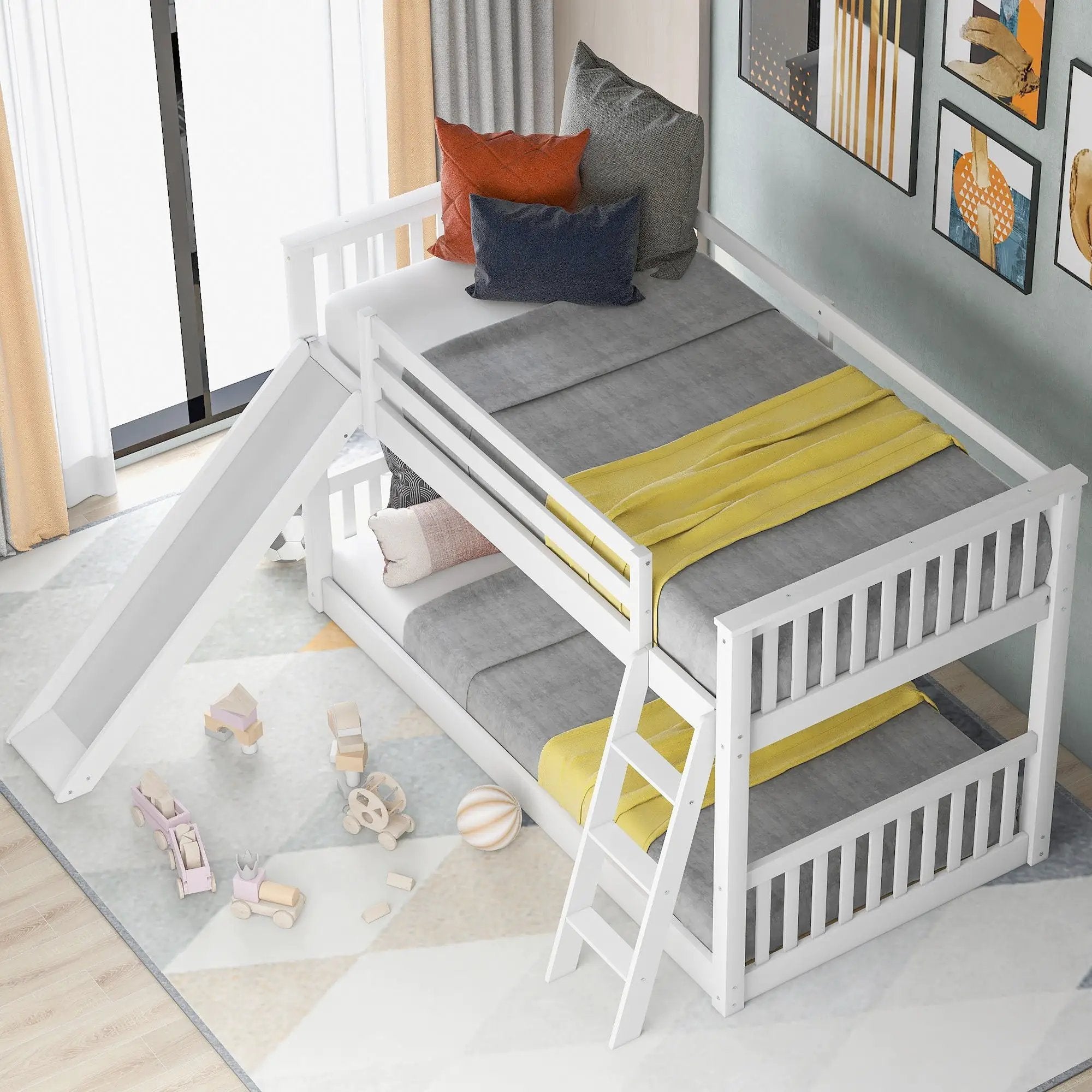 Bunk Bed & Convertible Slide And Ladder by Unique Piece Furniture