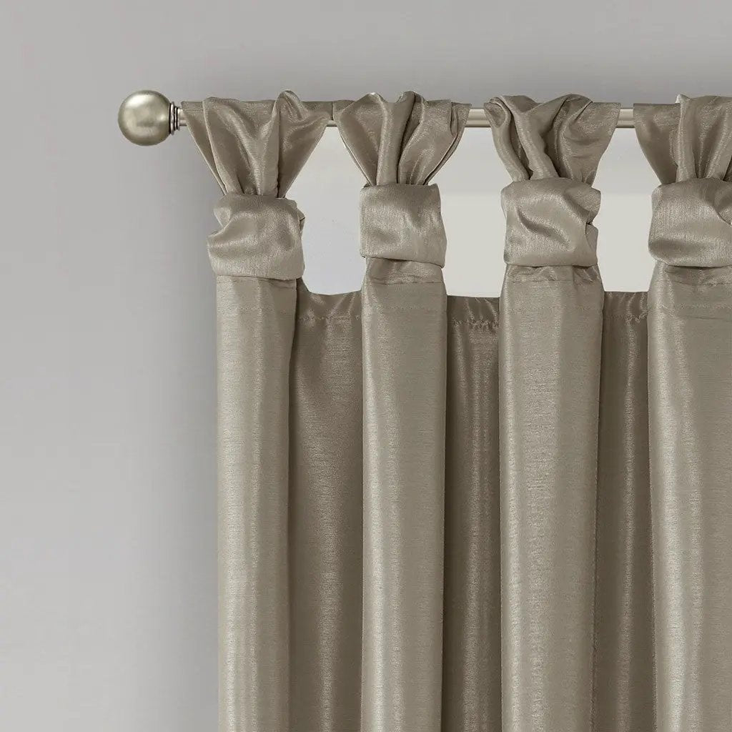 Twist Tab Total Blackout Window Curtain Panel Pewter 50x95 by HouseOfZazla