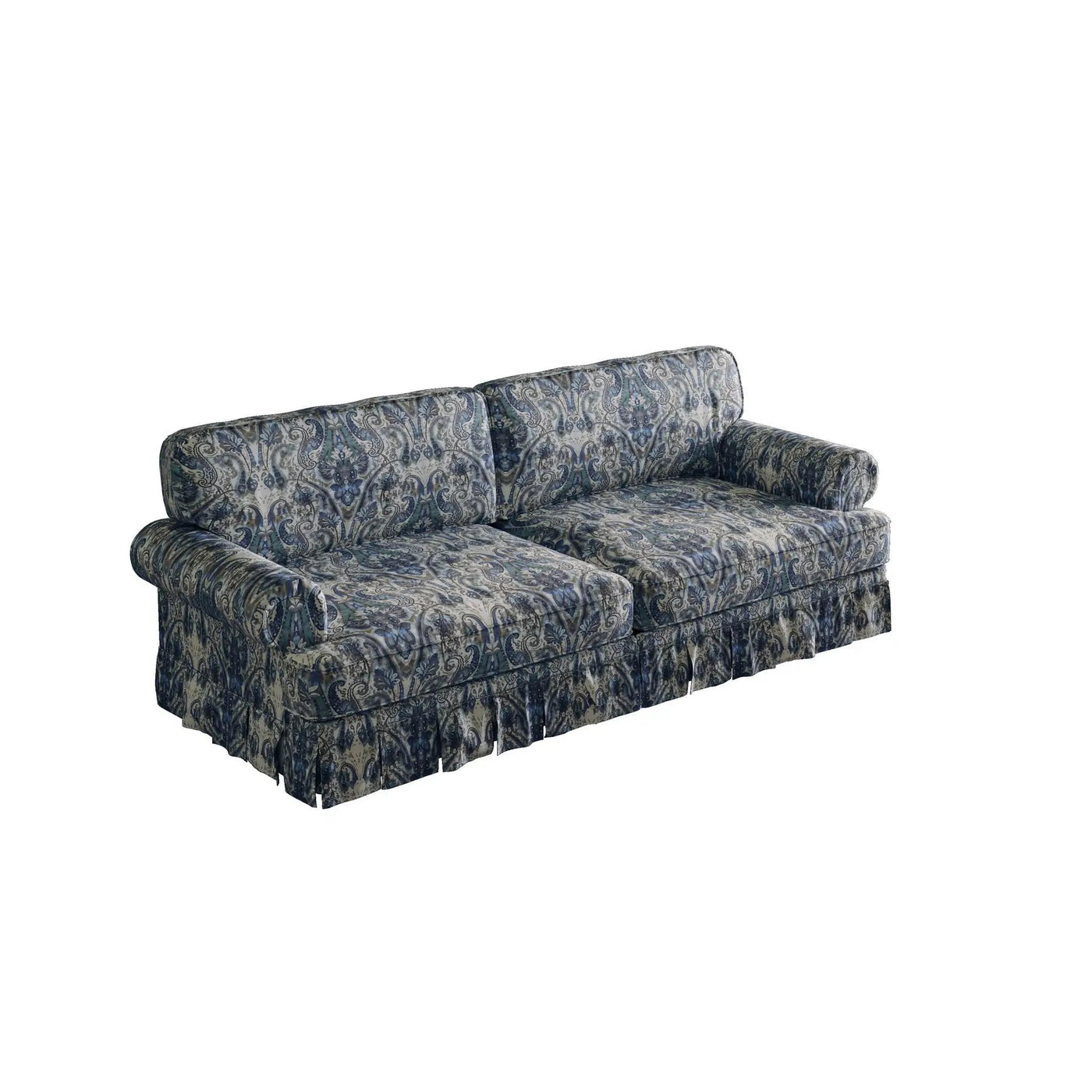 Luxuriously Comfortable Cloud Couch Sofa With Elegant Rolled Arms & Pleated Skirt Design by HouseOfZazla