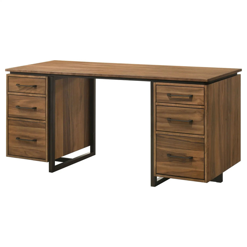 Berhalter 6-Drawer Double Pedestal File Computer Desk by Unique Piece Furniture