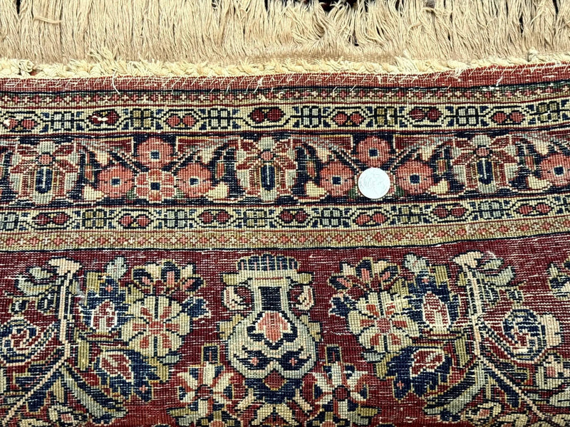 Antique Persian Sarouk Rug 3x5, Red, Floral, 200 KPSI by Jewel Rugs
