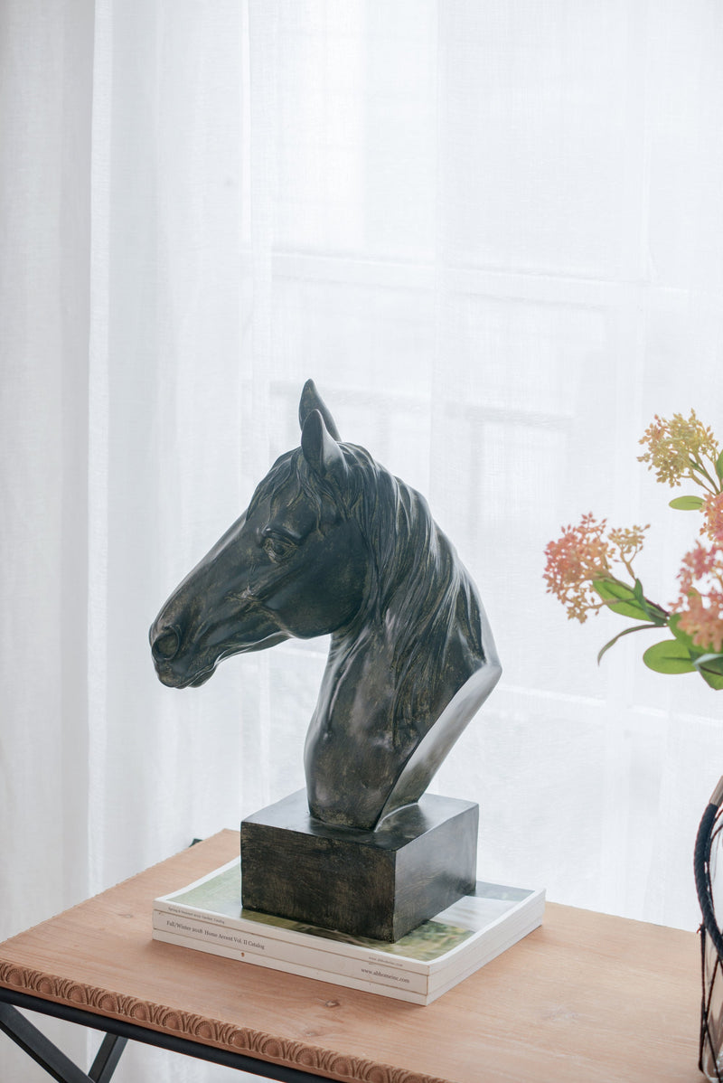 13x5.7x15.8 Equine Sculpture On Base by HouseOfZazla