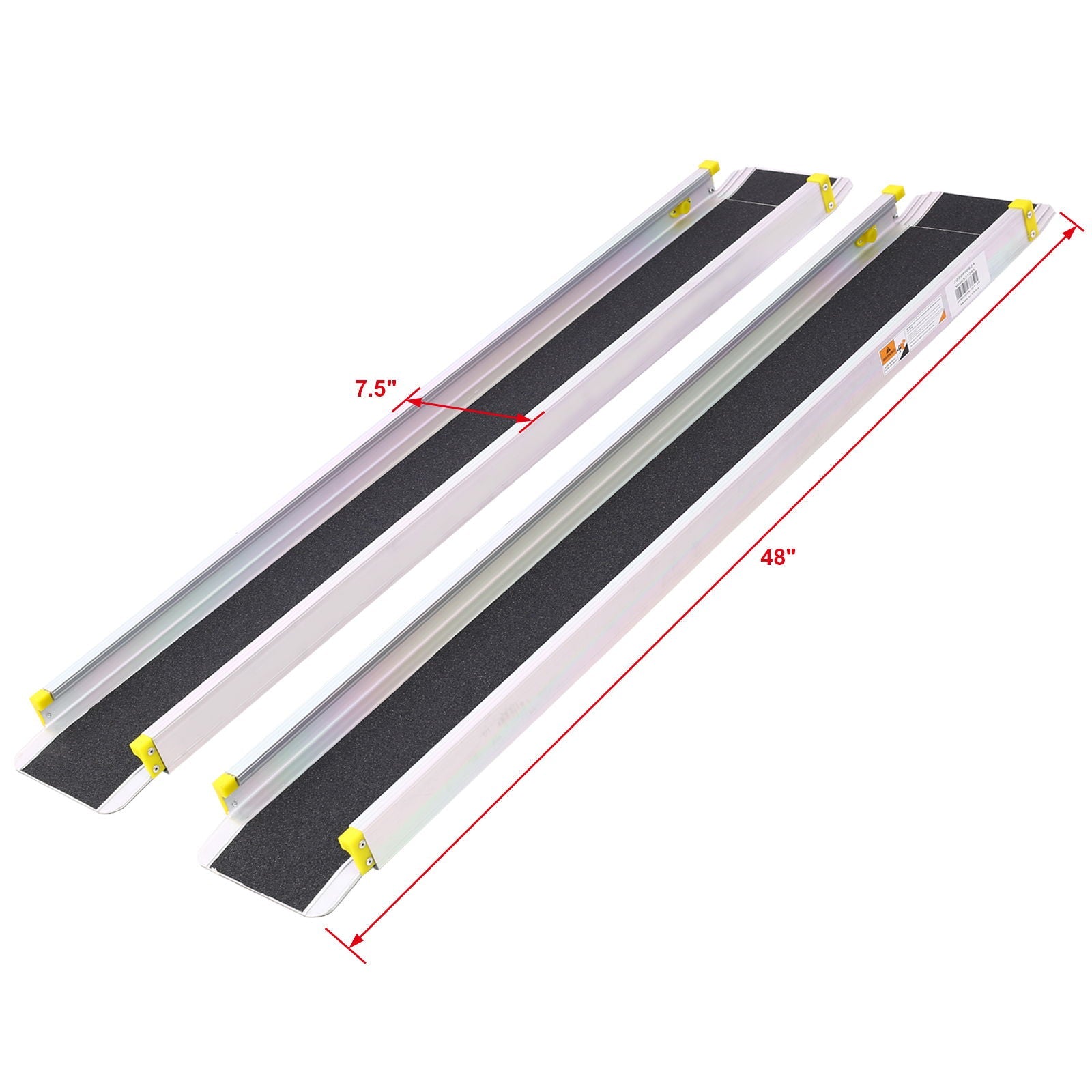 Premium Adjustable Telescoping Wheelchair Track Ramps Aluminium - Silver by HouseOfZazla