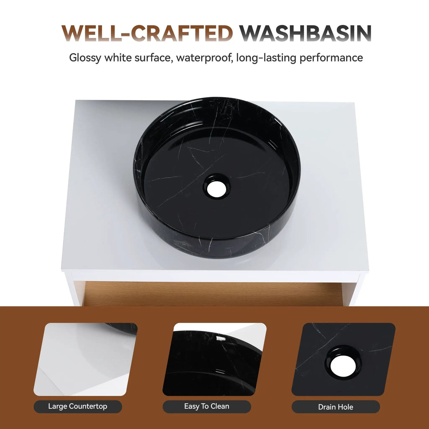 Floating Bathroom Vanity With Vessel Sink With Open Shelf Storage by HouseOfZazla