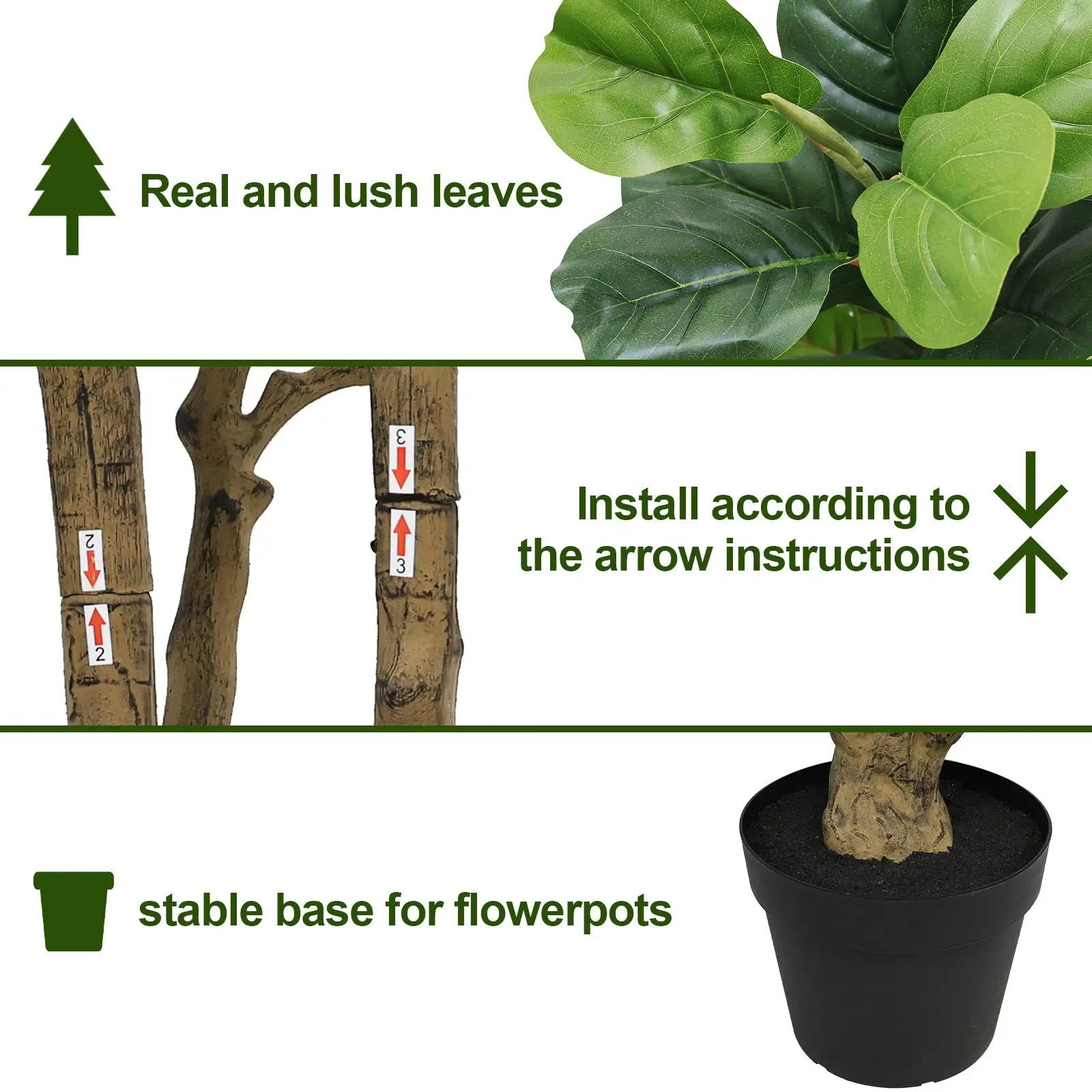 7FT Tall Artificial Banyan Tree Silk Plant – Large Faux Greenery by HouseOfZazla