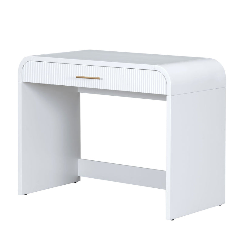 Makeup Vanity Table With Mirror Touch Screen Lighted Mirror, Dressing Table With Drawer For Bedroom - White by HouseOfZazla