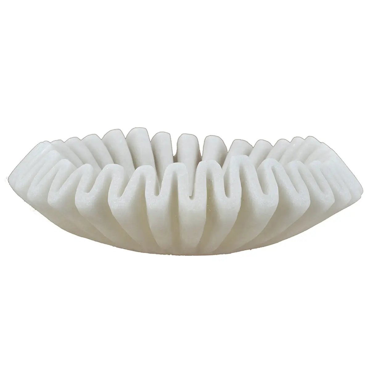 D9.5x2.5' Wavy Sand and Resin Bowl with Textured White Finish by HouseOfZazla