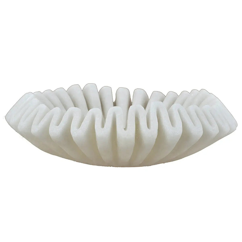 D9.5x2.5' Wavy Sand and Resin Bowl with Textured White Finish by HouseOfZazla