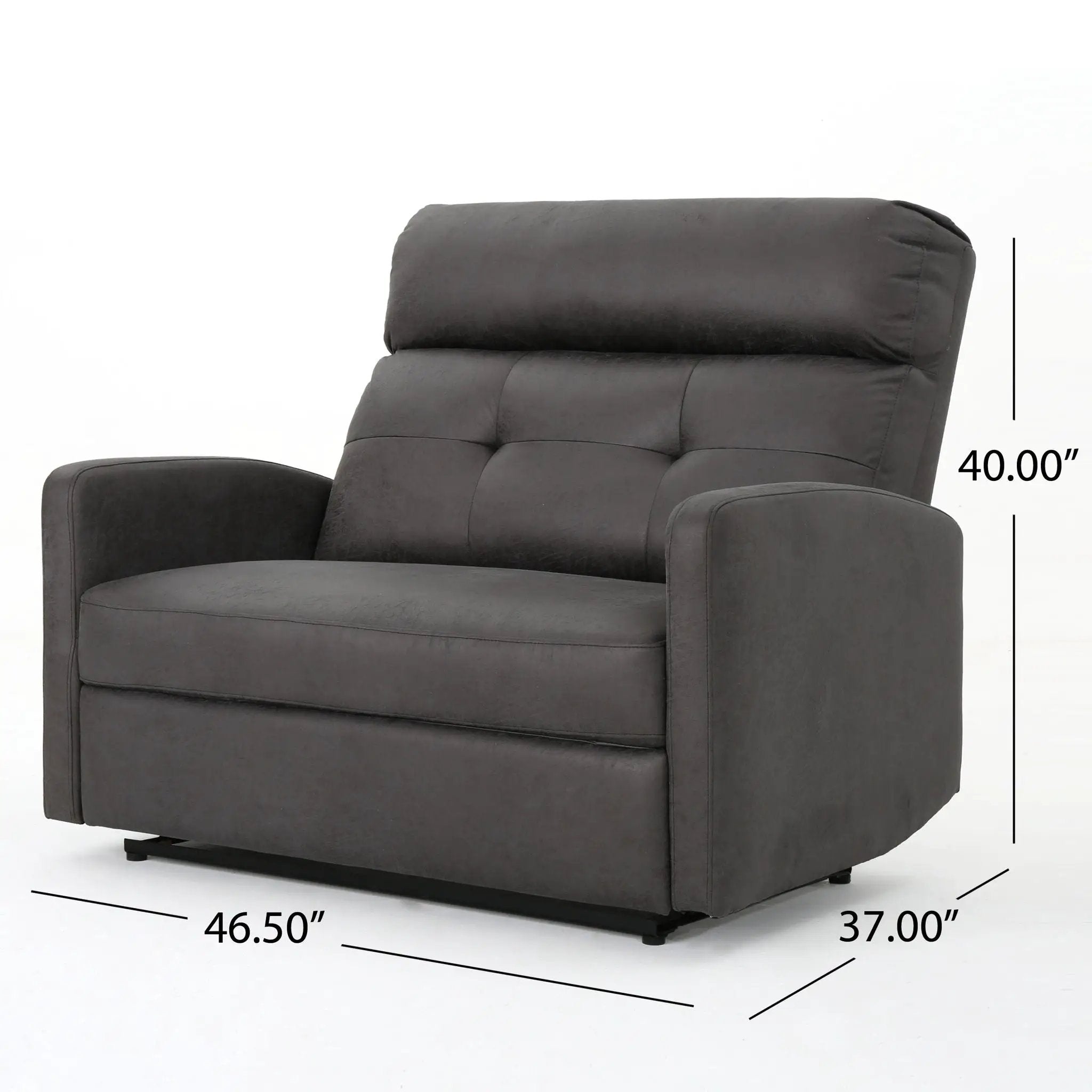 Alma - Contemporary Upholstered Loveseat Recliner - Slate by HouseOfZazla