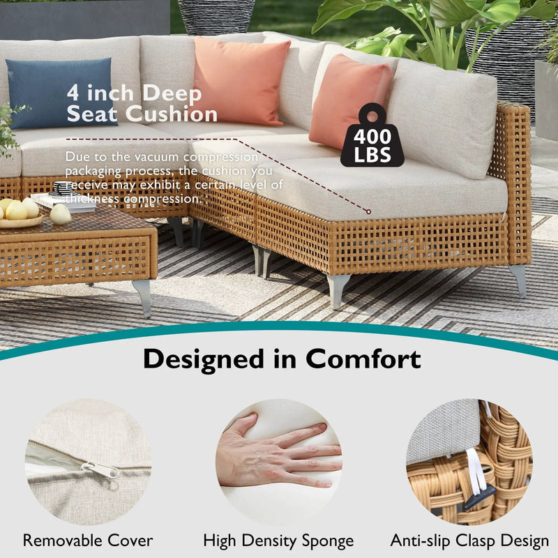 K&K 7-Piece Wicker Patio Furniture Set by HouseOfZazla