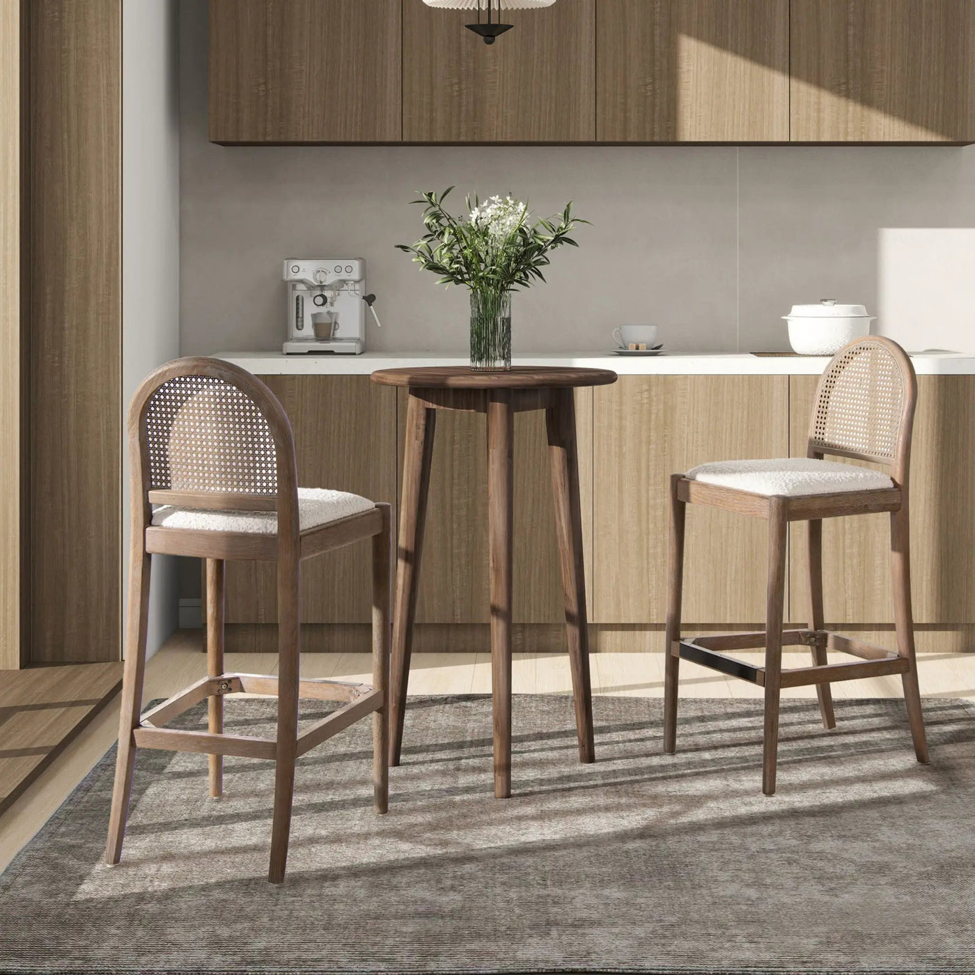 Panama - Curved Back Cane Bar Stool (Set of 2) by HouseOfZazla
