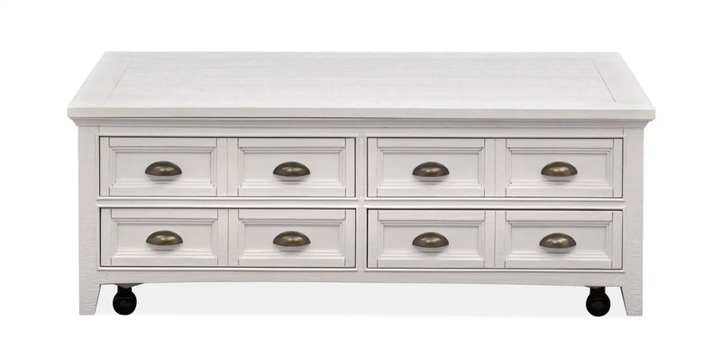 Heron Cove - Lift Top Storage Cocktail Table With Casters - Chalk White by Unique Piece Furniture