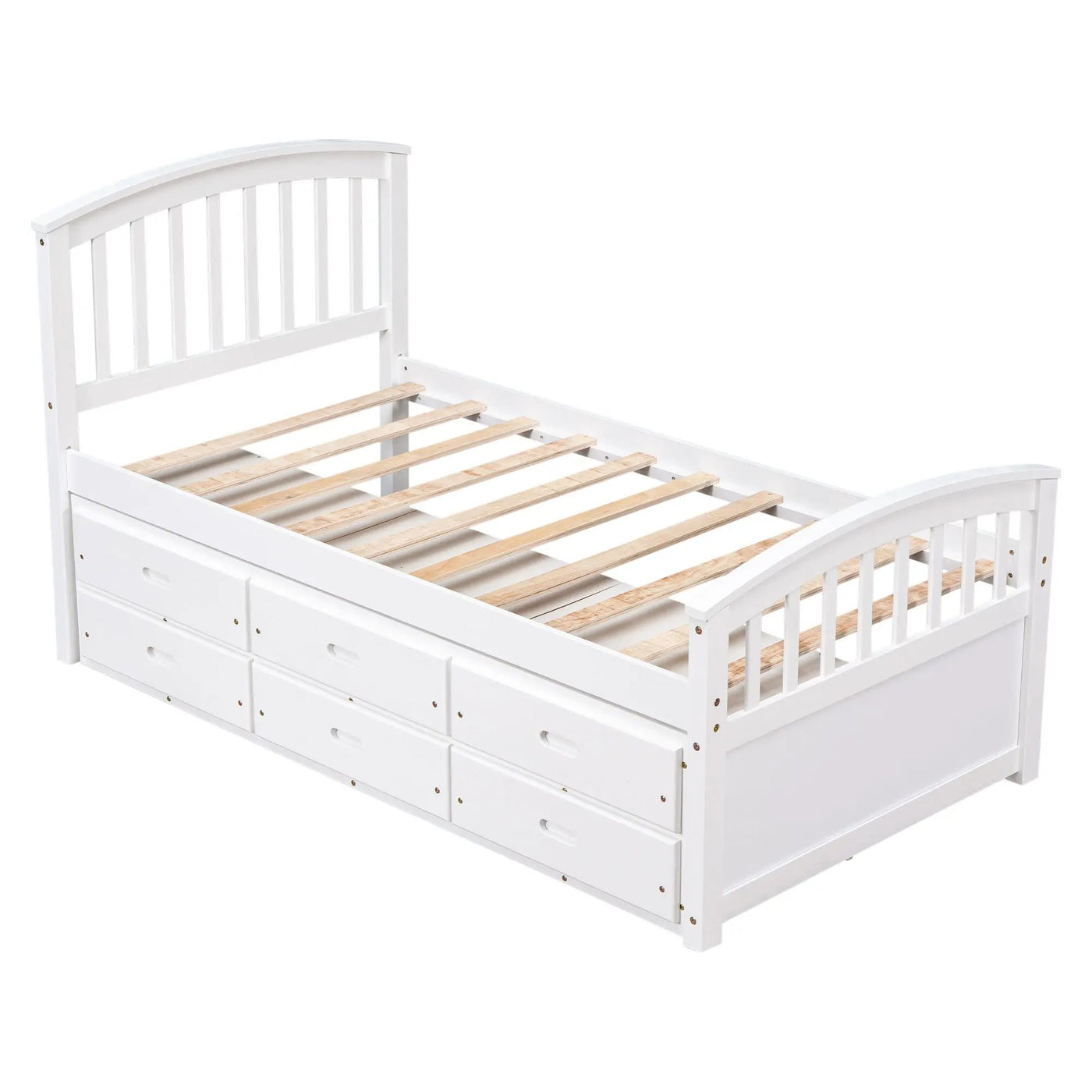 Platform Storage Bed Solid Wood Bed With 6 Drawers by HouseOfZazla