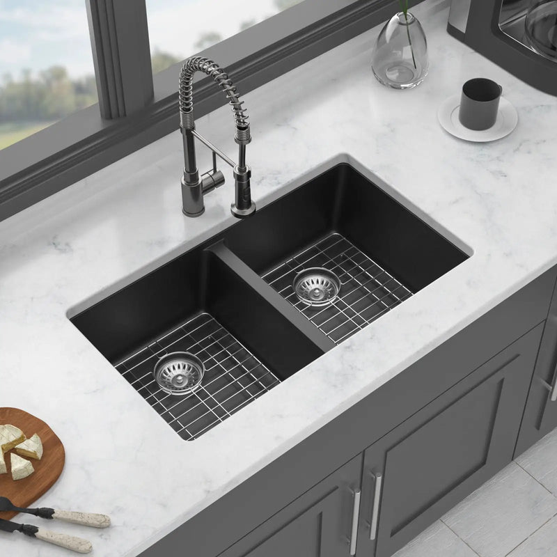 Granite Composite Double Bowl Undermount Kitchen Sink by HouseOfZazla