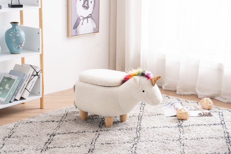 Uma the Unicorn Storage Ottoman with Hidden Storage - Faux Fur, photo 4 of 9