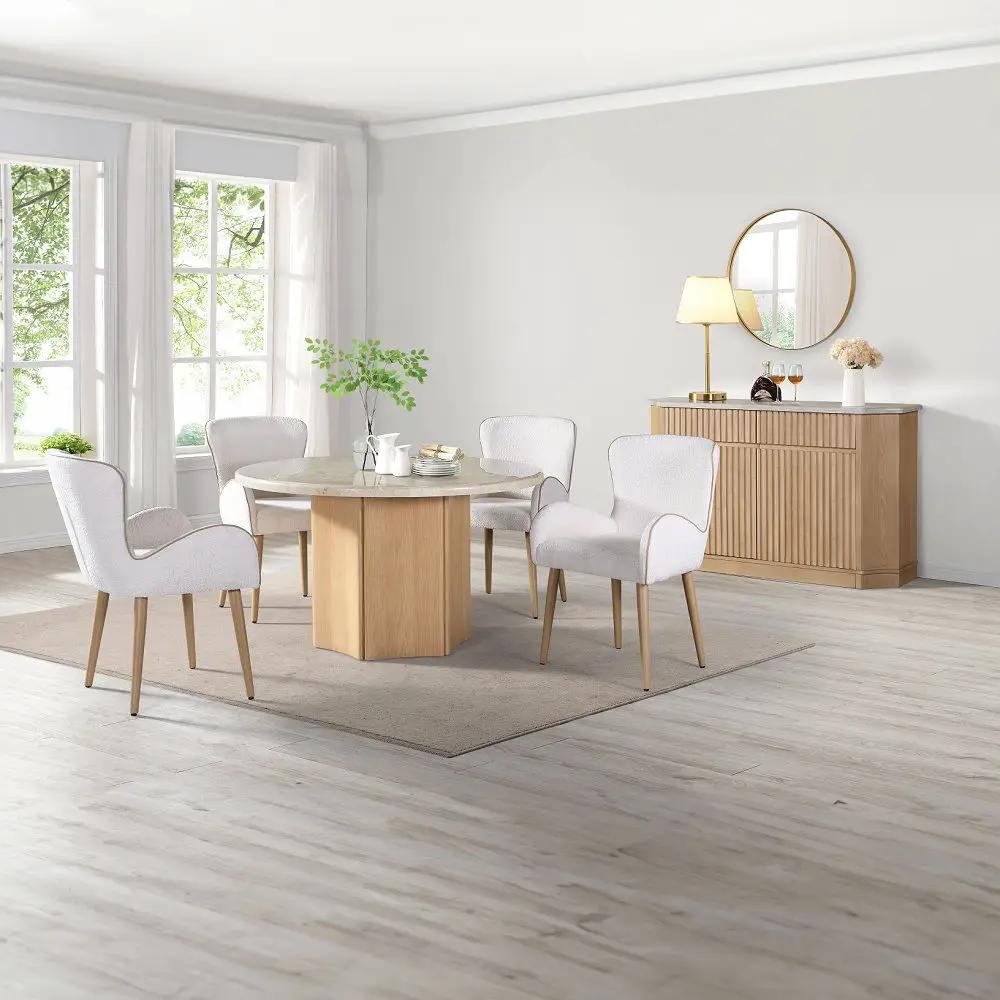 Qwin - Server With Marble Top - Marble Top & Oak by Unique Piece Furniture