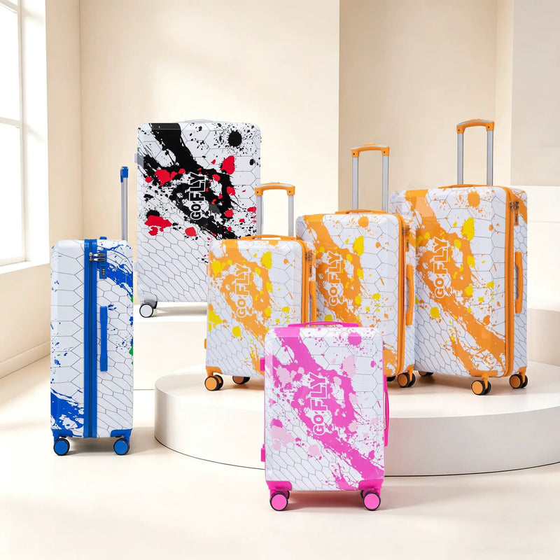 3-Piece PC Spinner Wheel Luggage Set in Blue by HouseOfZazla